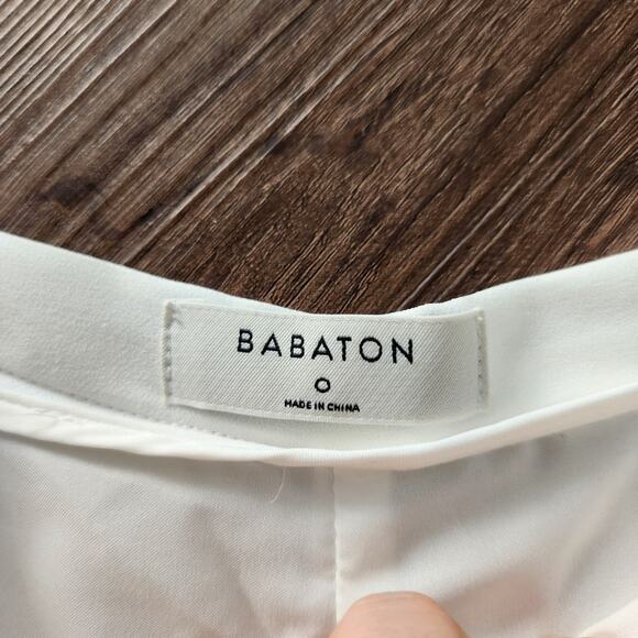 Babaton Aritzia Cream Wide Leg High Waisted Capri Pants 0 Y2K Neutral - Picture 3 of 7